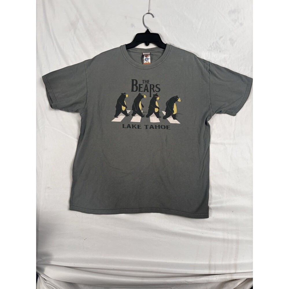 The Bears Lake Tahoe T Shirt Large Gray Abbey Road Parody Bear Graphic Tee